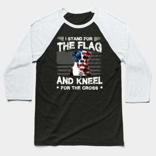 Boxer Dog Stand For The Flag Kneel For Fallen Baseball T-Shirt